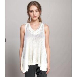 We‎ the Free Tank Top Women Sz M Sleeveless Waffle Knit Loose Fit Lagenlook